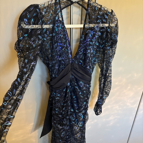 For Love And Lemons Black and Blue Sheer sequin Lace Dress For Love And Lemons Black and Blue Sheer sequin Lace Dress